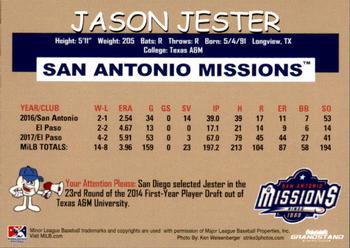 2018 Grandstand San Antonio Missions #10 Jason Jester Back