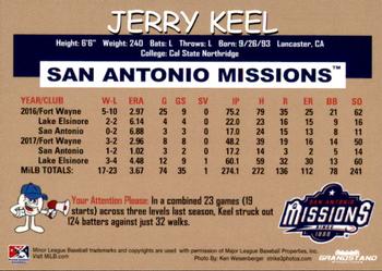 2018 Grandstand San Antonio Missions #12 Jerry Keel Back