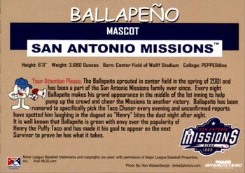 2018 Grandstand San Antonio Missions #28 Ballapeno Back