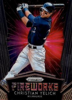 2019 Panini Prizm - Fireworks #F4 Christian Yelich Front