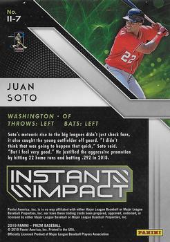 2019 Panini Prizm - Instant Impact #II-7 Juan Soto Back