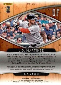 2019 Panini Prizm - Lumber Inc. #LI3 J.D. Martinez Back