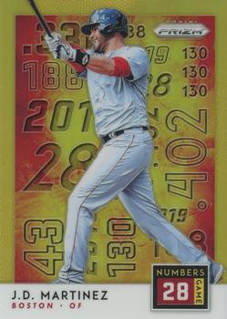 2019 Panini Prizm - Numbers Game Gold Prizm #NG6 J.D. Martinez Front