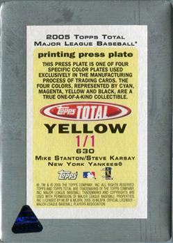 2005 Topps Total - Press Plates Front Yellow #630 Mike Stanton / Steve Karsay Back