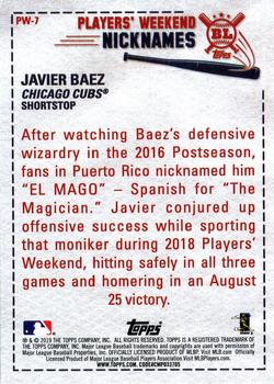 2019 Topps Big League - Players' Weekend Nicknames #PW-7 Javier Baez Back