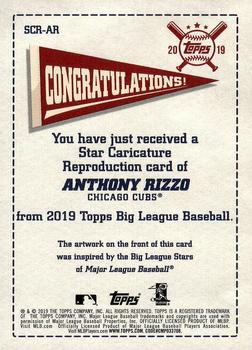 2019 Topps Big League - Star Caricature Reproductions #SCR-AR Anthony Rizzo Back
