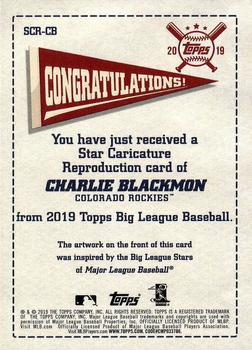 2019 Topps Big League - Star Caricature Reproductions #SCR-CB Charlie Blackmon Back