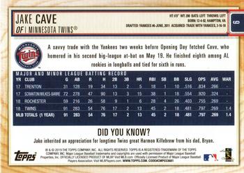 2019 Topps Big League - Gold #9 Jake Cave Back