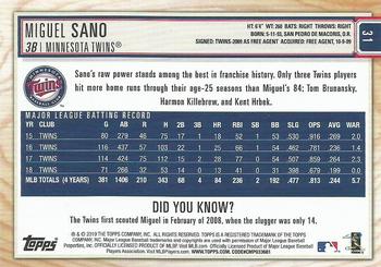 2019 Topps Big League - Gold #31 Miguel Sano Back
