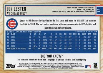 2019 Topps Big League - Gold #33 Jon Lester Back
