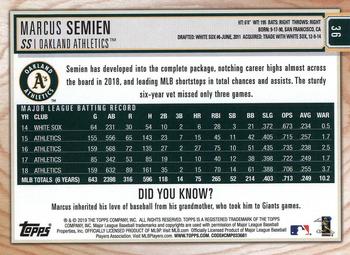 2019 Topps Big League - Gold #36 Marcus Semien Back