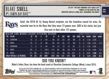 2019 Topps Big League - Gold #40 Blake Snell Back