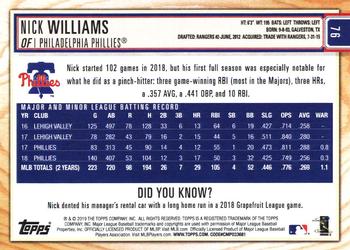 2019 Topps Big League - Gold #76 Nick Williams Back
