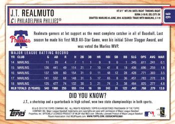 2019 Topps Big League - Gold #96 J.T. Realmuto Back