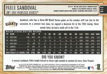 2019 Topps Big League - Gold #216 Pablo Sandoval Back