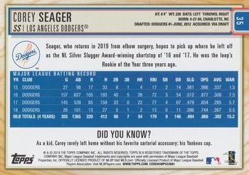 2019 Topps Big League - Blue #35 Corey Seager Back