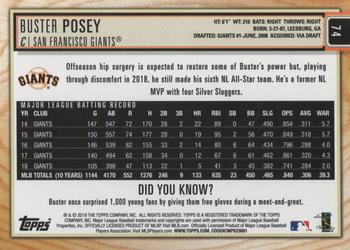 2019 Topps Big League - Blue #74 Buster Posey Back
