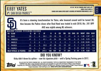 2019 Topps Big League - Rainbow Foil #333 Kirby Yates Back