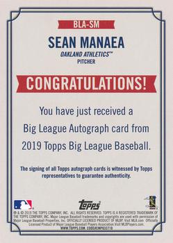 2019 Topps Big League - Big League Autographs #BLA-SM Sean Manaea Back