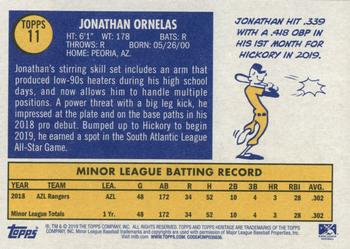 2019 Topps Heritage Minor League #11 Jonathan Ornelas Back