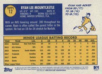 2019 Topps Heritage Minor League #12 Ryan Mountcastle Back
