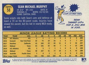 2019 Topps Heritage Minor League #58 Sean Murphy Back