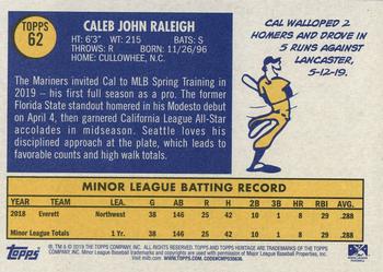2019 Topps Heritage Minor League #62 Cal Raleigh Back
