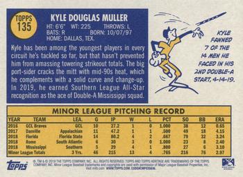 2019 Topps Heritage Minor League #135 Kyle Muller Back