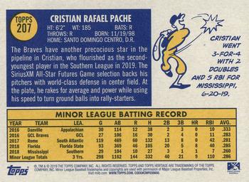 2019 Topps Heritage Minor League #207 Cristian Pache Back