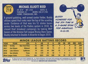 2019 Topps Heritage Minor League #218 Buddy Reed Back
