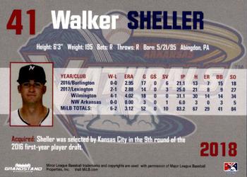 2018 Grandstand Northwest Arkansas Naturals #26 Walker Sheller Back
