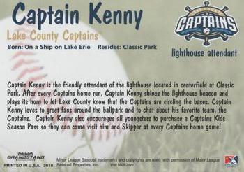 2018 Grandstand Lake County Captains #NNO Captain Kenny Back