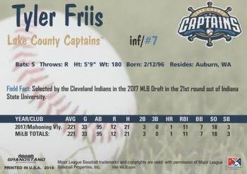 2018 Grandstand Lake County Captains #NNO Tyler Friis Back