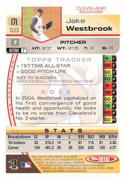 2005 Topps Total - Silver #171 Jake Westbrook Back