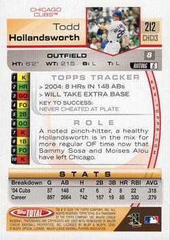 2005 Topps Total - Silver #212 Todd Hollandsworth Back