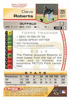2005 Topps Total - Silver #221 Dave Roberts Back