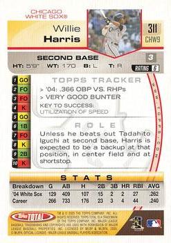 2005 Topps Total - Silver #311 Willie Harris Back