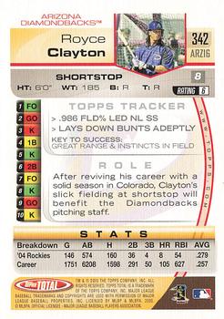 2005 Topps Total - Silver #342 Royce Clayton Back