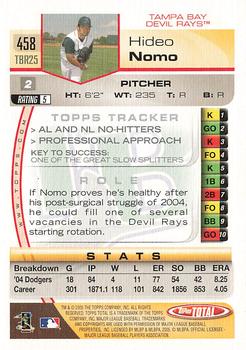 2005 Topps Total - Silver #458 Hideo Nomo Back