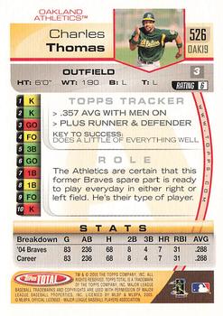 2005 Topps Total - Silver #526 Charles Thomas Back