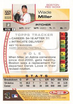 2005 Topps Total - Silver #557 Wade Miller Back