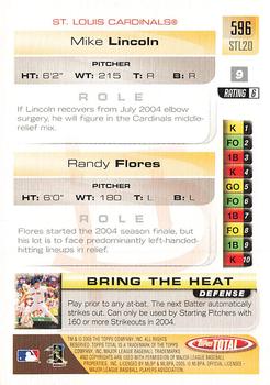 2005 Topps Total - Silver #596 Randy Flores / Mike Lincoln Back