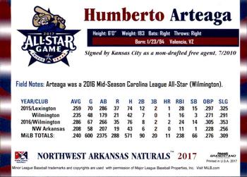 2017 Grandstand Texas League All-Stars North #NNO Humberto Arteaga Back
