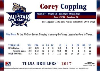 2017 Grandstand Texas League All-Stars North #NNO Corey Copping Back