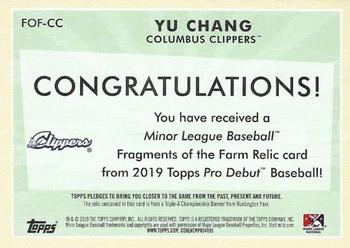 2019 Topps Pro Debut - Fragments of the Farm Relics #FOF-CC Yu Chang Back