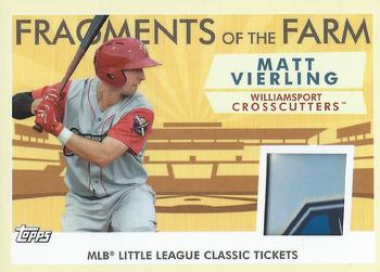 2019 Topps Pro Debut - Fragments of the Farm Relics #FOF-WC Matt Vierling Front