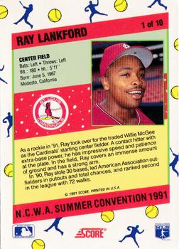 1991 Score National Candy Wholesalers of America (N.C.W.A.) Summer Convention #1 Ray Lankford Back