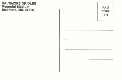 1989 Baltimore Orioles Postcards #NNO Cal Ripken Jr. Back