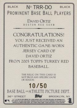 2005 Topps Turkey Red - Relics Black #TRR-DO David Ortiz Back