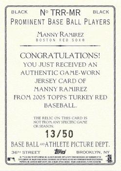 2005 Topps Turkey Red - Relics Black #TRR-MR Manny Ramirez Back